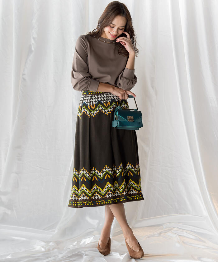 Viaggio Blu 【Viaggio Blu】Chidori Print Skirt