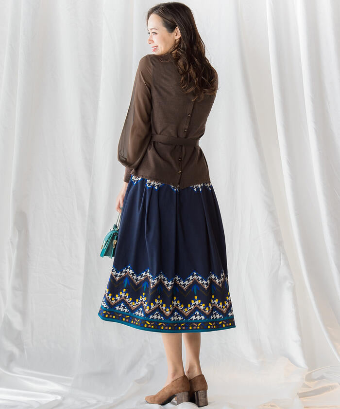 Viaggio Blu 【Viaggio Blu】Chidori Print Skirt