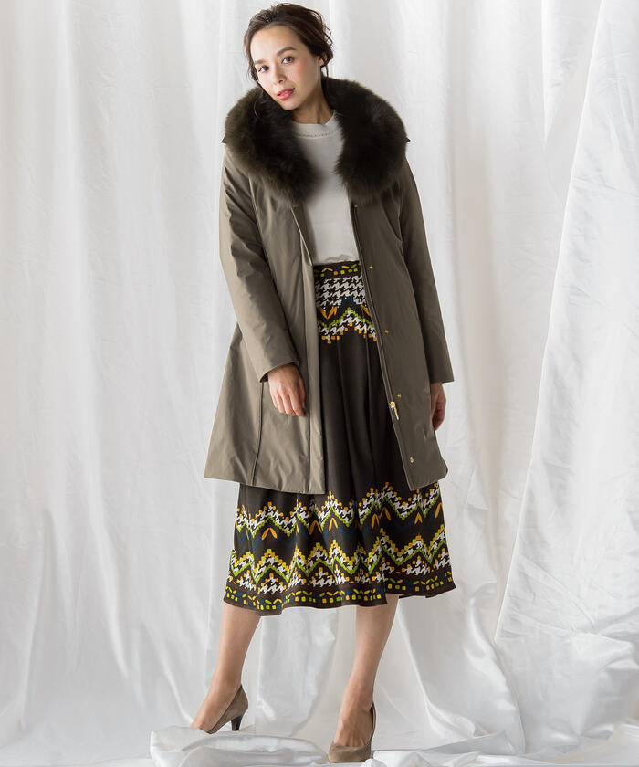 Viaggio Blu 【Viaggio Blu】Chidori Print Skirt