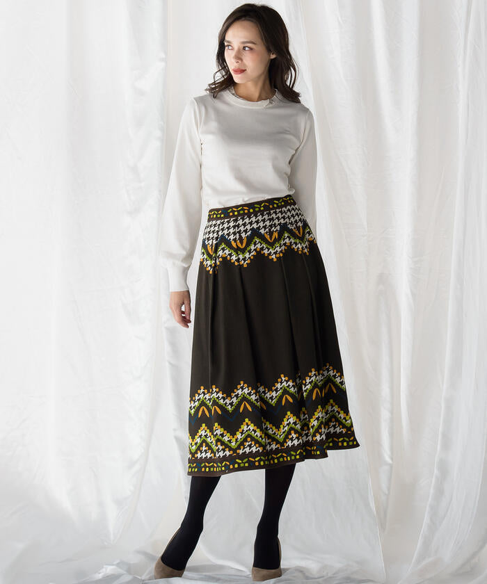 Viaggio Blu 【Viaggio Blu】Chidori Print Skirt