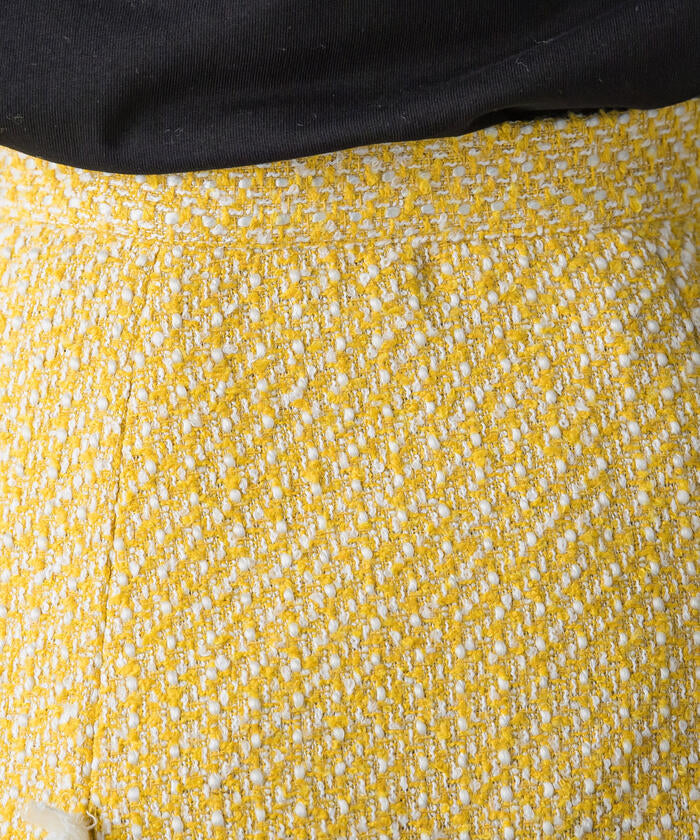 VICKY VICKY Fringe Tweed Skirt