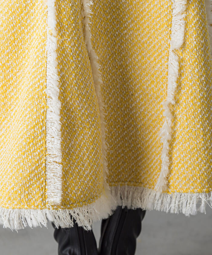 VICKY VICKY Fringe Tweed Skirt