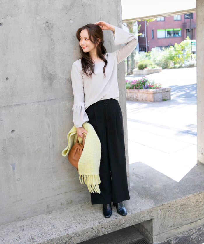 VICKY 【VICKY】 Hand Washable Flare Sleeve Velour Pullover