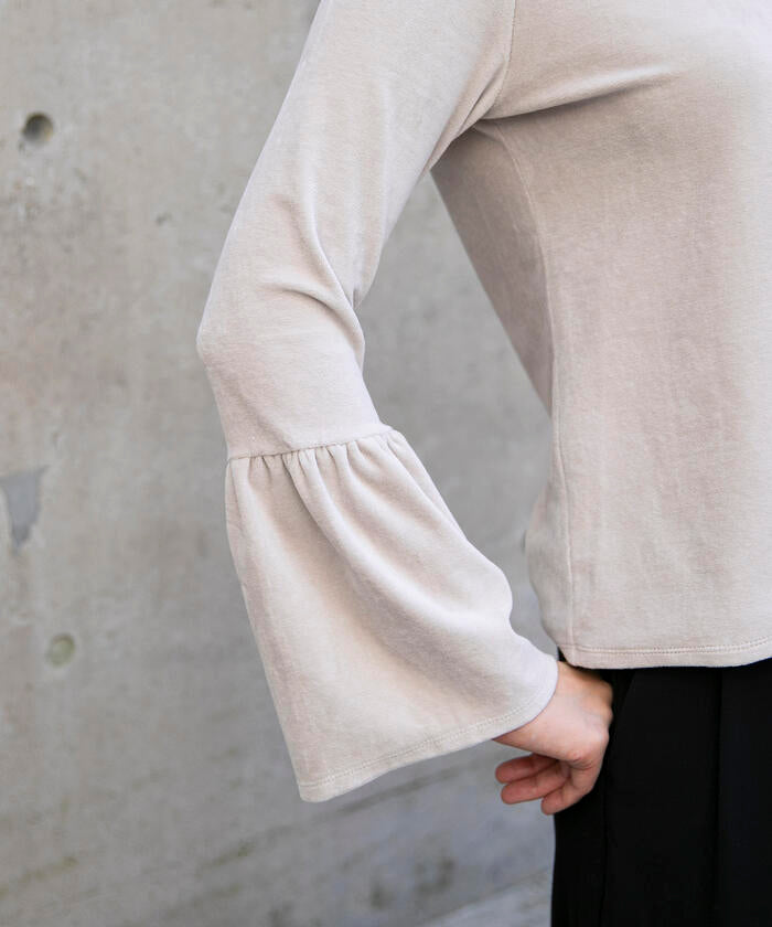 VICKY 【VICKY】 Hand Washable Flare Sleeve Velour Pullover