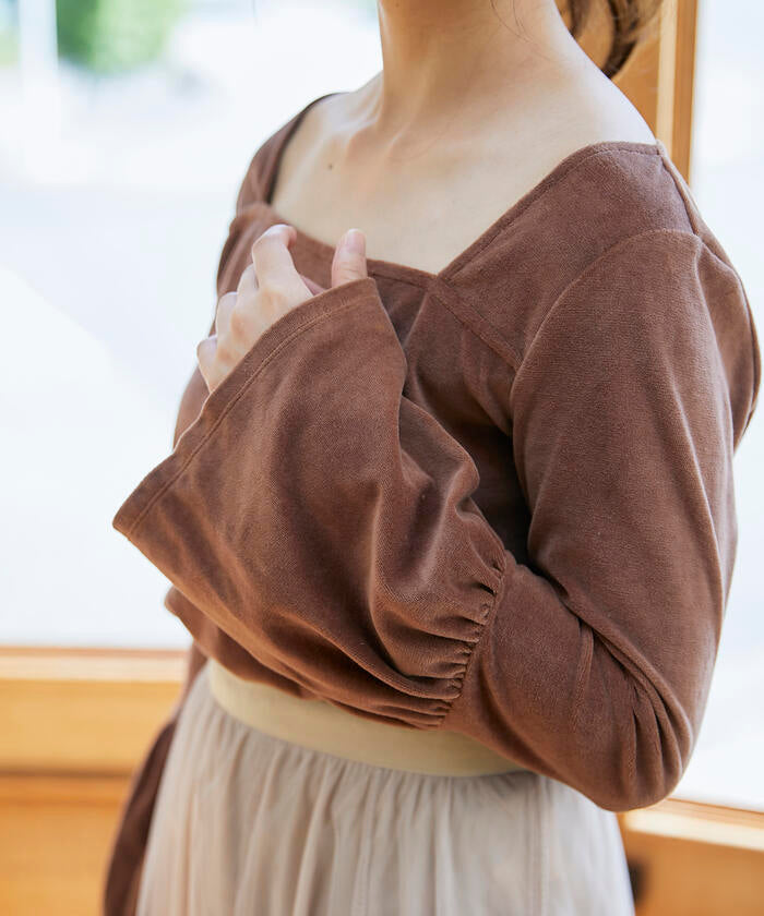 VICKY 【VICKY】 Hand Washable Flare Sleeve Velour Pullover