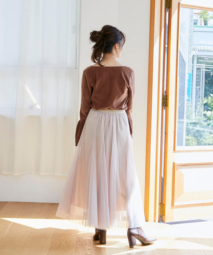 VICKY 【VICKY】 Hand Washable Flare Sleeve Velour Pullover