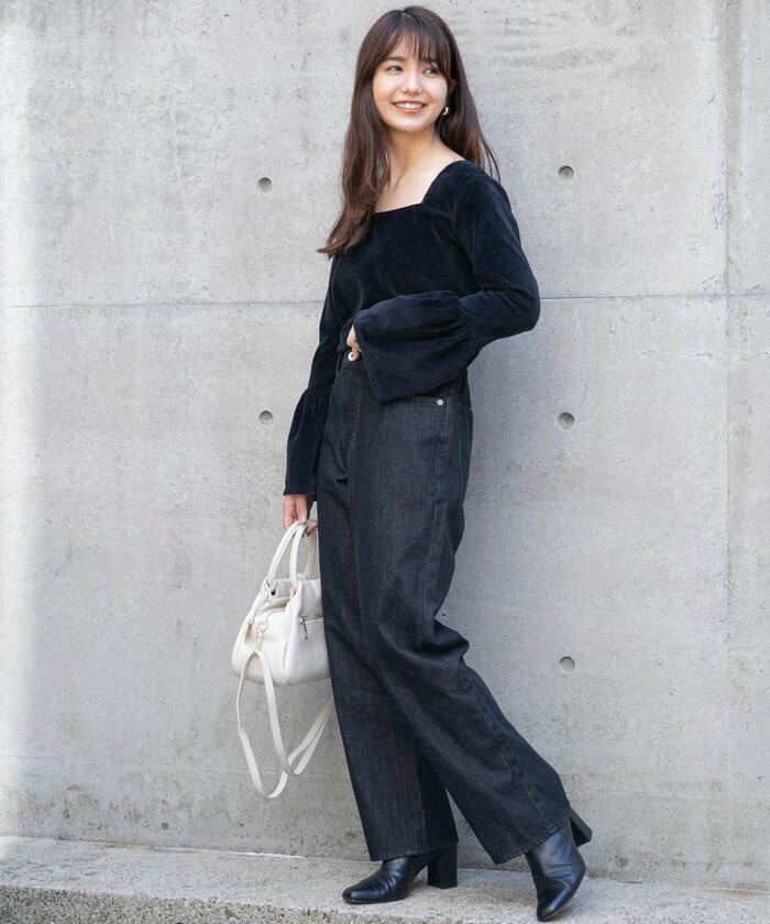 VICKY 【VICKY】 Hand Washable Flare Sleeve Velour Pullover