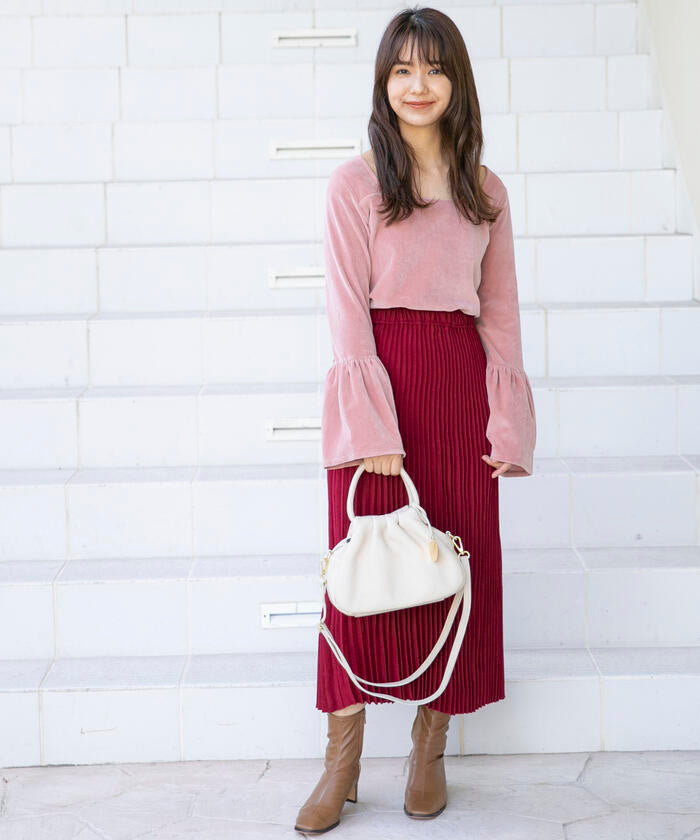 VICKY 【VICKY】 Hand Washable Flare Sleeve Velour Pullover