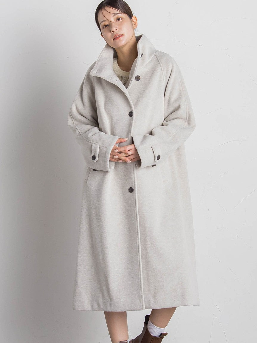 VICKY Airy Woolish Stand Collar Coat ≪Hand Washable≫