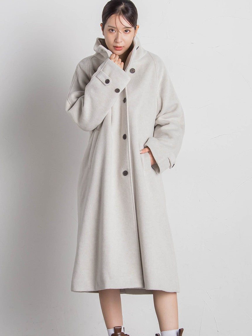 VICKY Airy Woolish Stand Collar Coat ≪Hand Washable≫