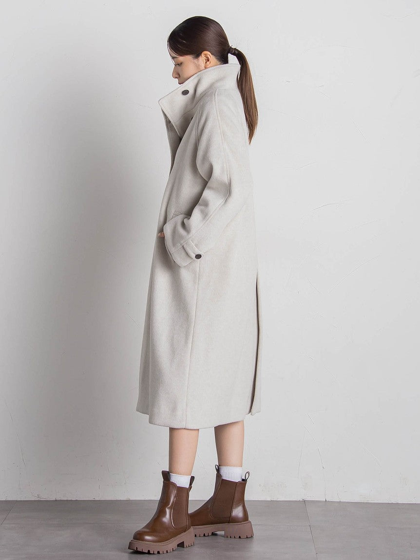 VICKY Airy Woolish Stand Collar Coat ≪Hand Washable≫