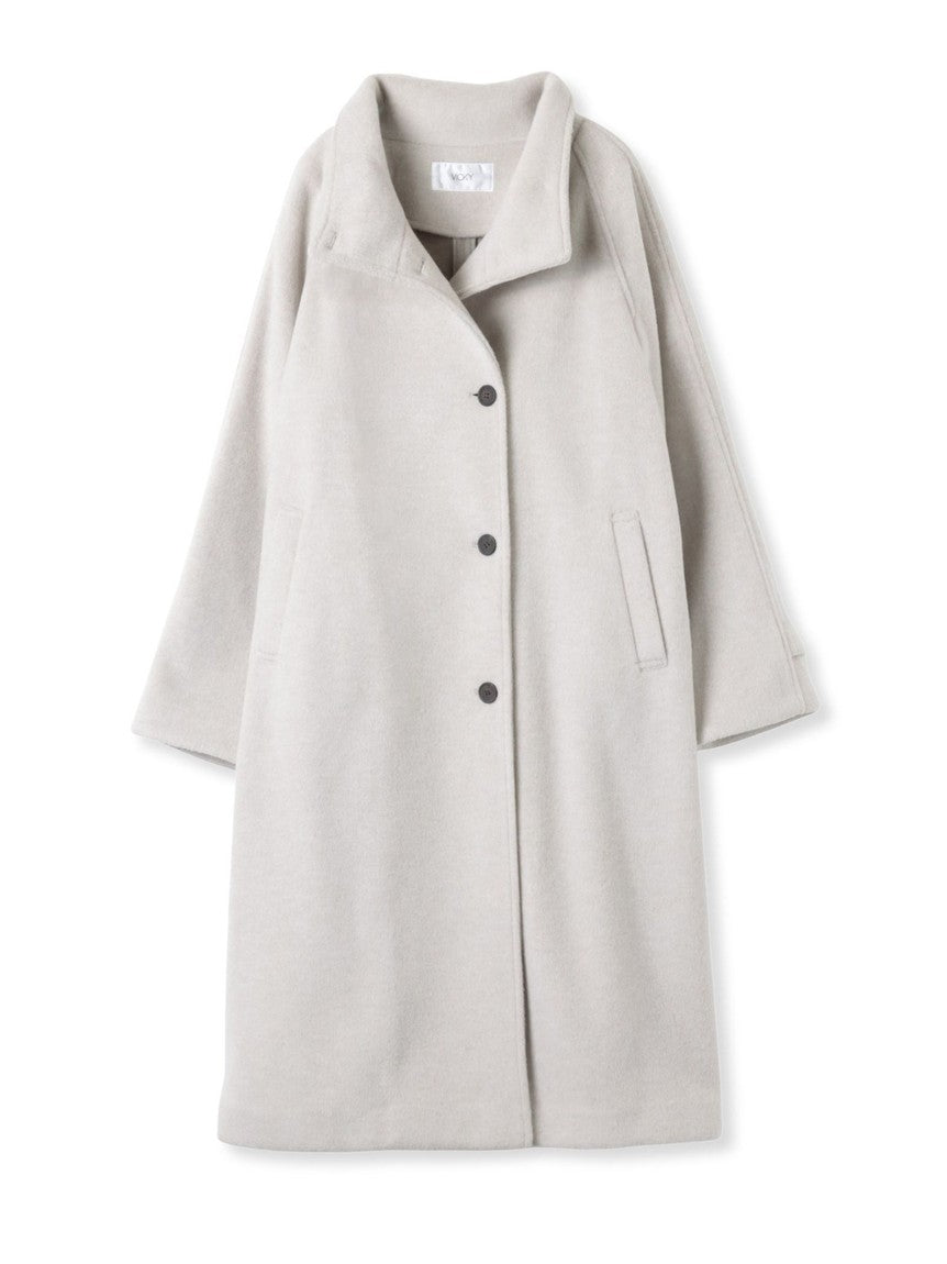 VICKY Airy Woolish Stand Collar Coat ≪Hand Washable≫