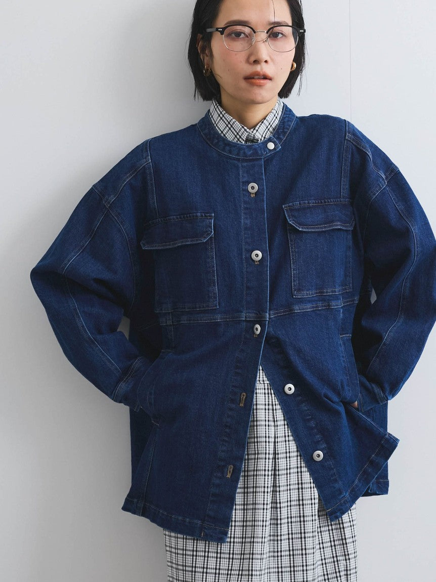 ビッキー VICKY ストレッチデニムチュニックジャケット≪手洗い可能≫ （ネイビー） ネイビー