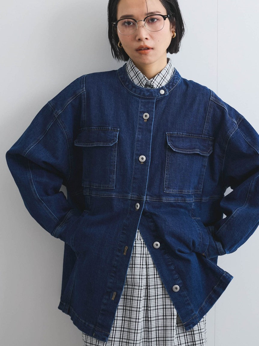 ビッキー VICKY ストレッチデニムチュニックジャケット≪手洗い可能≫ （ネイビー） ネイビー