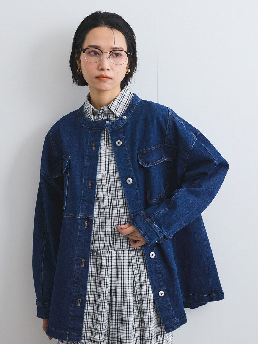 ビッキー VICKY ストレッチデニムチュニックジャケット≪手洗い可能≫ （ネイビー） ネイビー