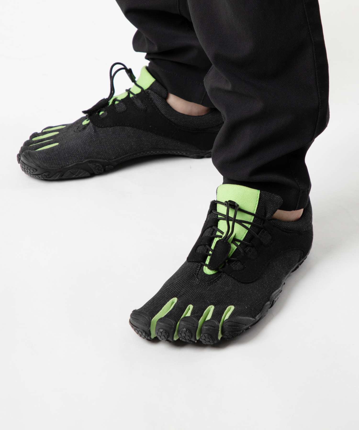 ビブラムファイブフィンガーズ Vibram FiveFingers ビブラム ファイブフィンガーズ Vibram FiveFingers V-Run Retro 21M8002 レトロ ベアフットシューズ 五本指 メンズ シューズ （BLACK×GREEN×BLACK） BLACK×GREEN×BLACK