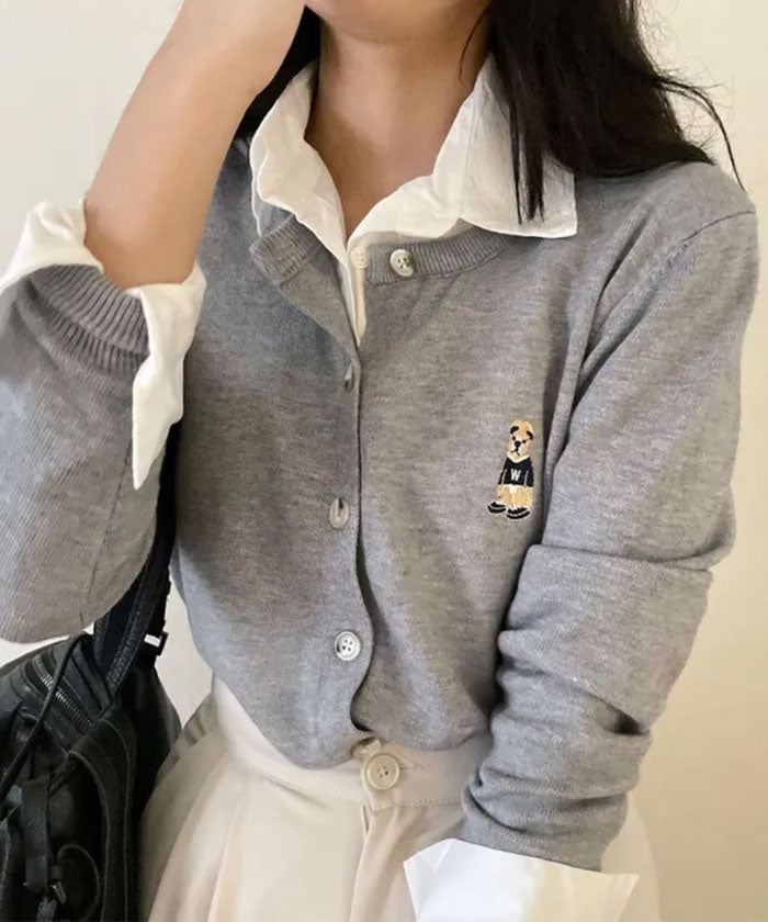 VIVIDLADY VIVIDLADY 毛衣外套 刺繡款 層次感 外套女裝 春秋冬 長袖