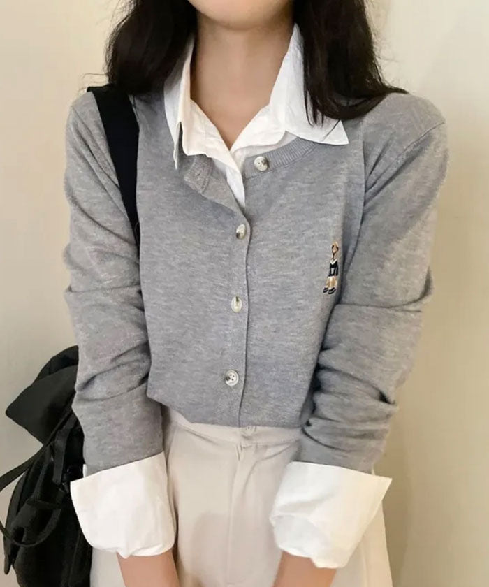 VIVIDLADY VIVIDLADY 毛衣外套 刺繡款 層次感 外套女裝 春秋冬 長袖