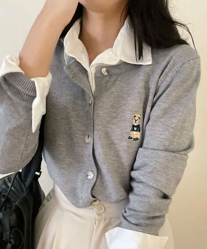VIVIDLADY VIVIDLADY 毛衣外套 刺繡款 層次感 外套女裝 春秋冬 長袖