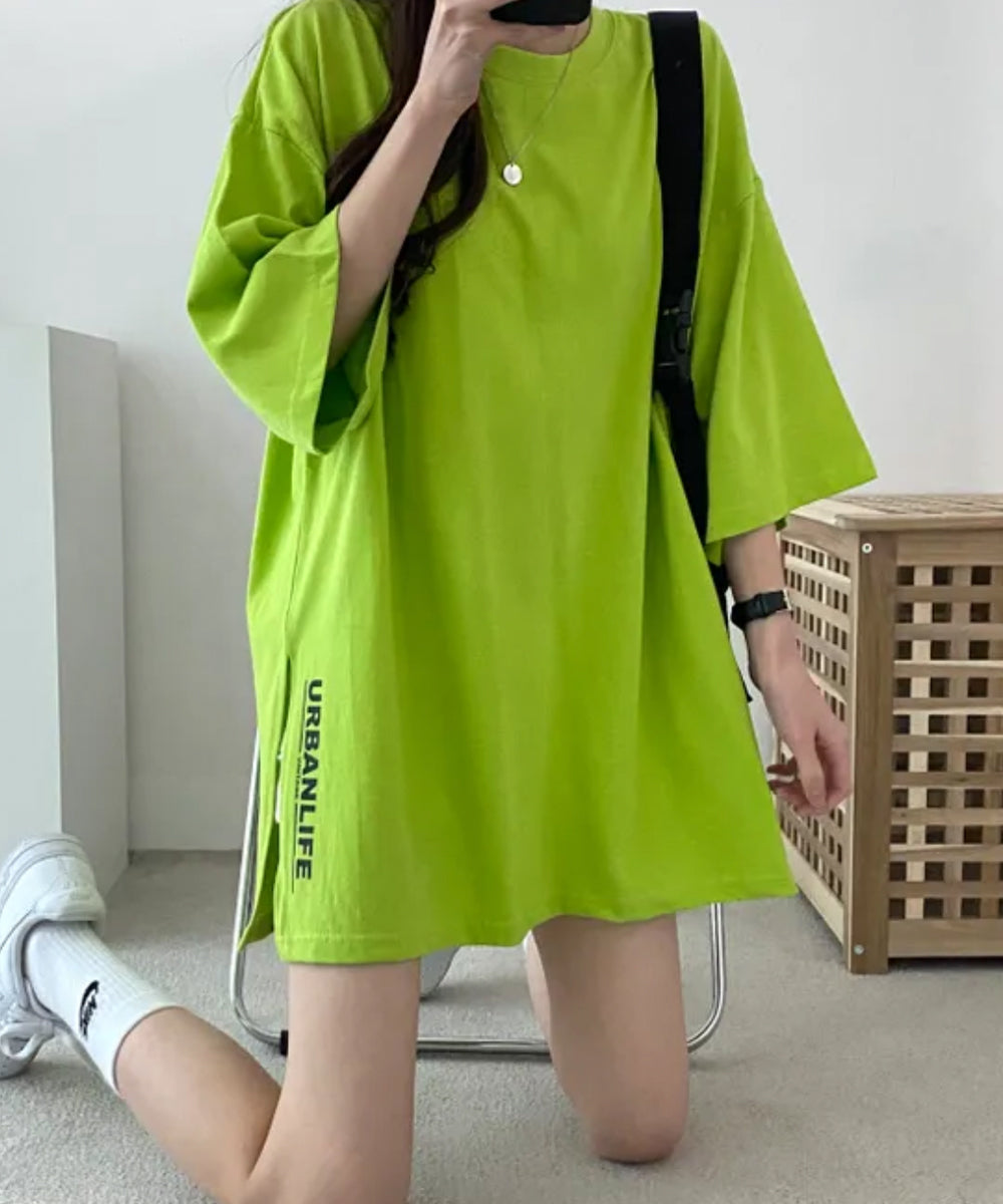 ビビッドレディ VIVIDLADY チュニック ロングTシャツ 半袖 （ライム） ライム