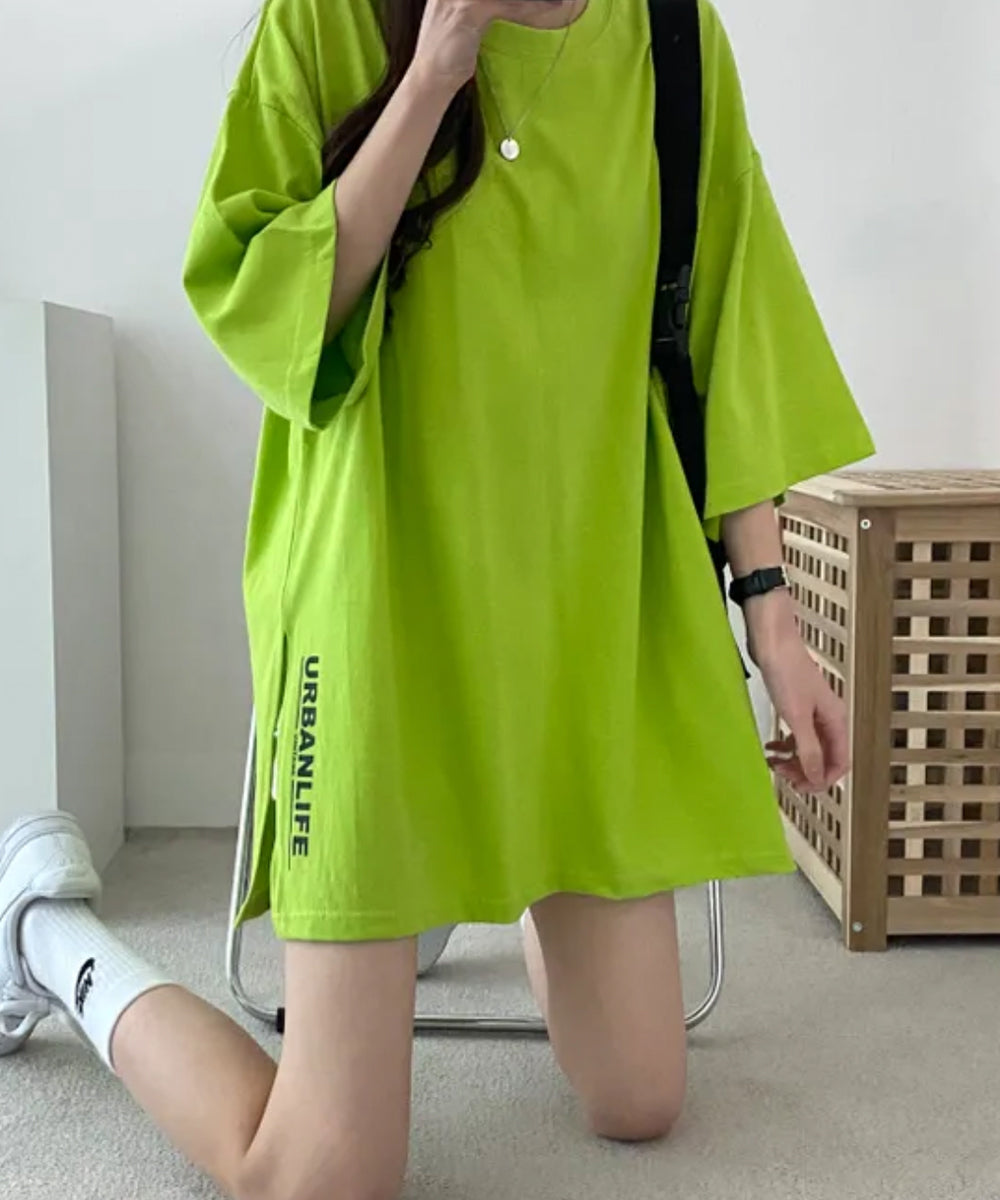 ビビッドレディ VIVIDLADY チュニック ロングTシャツ 半袖 （ライム） ライム
