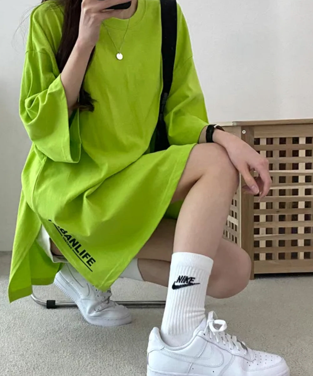 ビビッドレディ VIVIDLADY チュニック ロングTシャツ 半袖 （ライム） ライム