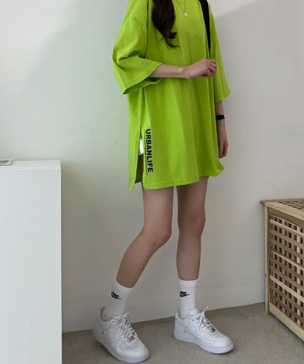 ビビッドレディ VIVIDLADY チュニック ロングTシャツ 半袖 （ライム） ライム