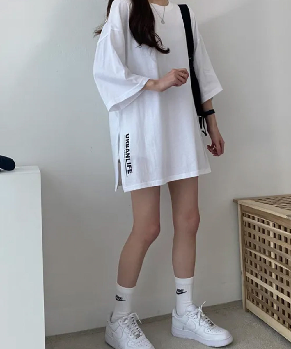 ビビッドレディ VIVIDLADY チュニック ロングTシャツ 半袖 （ホワイト） ホワイト