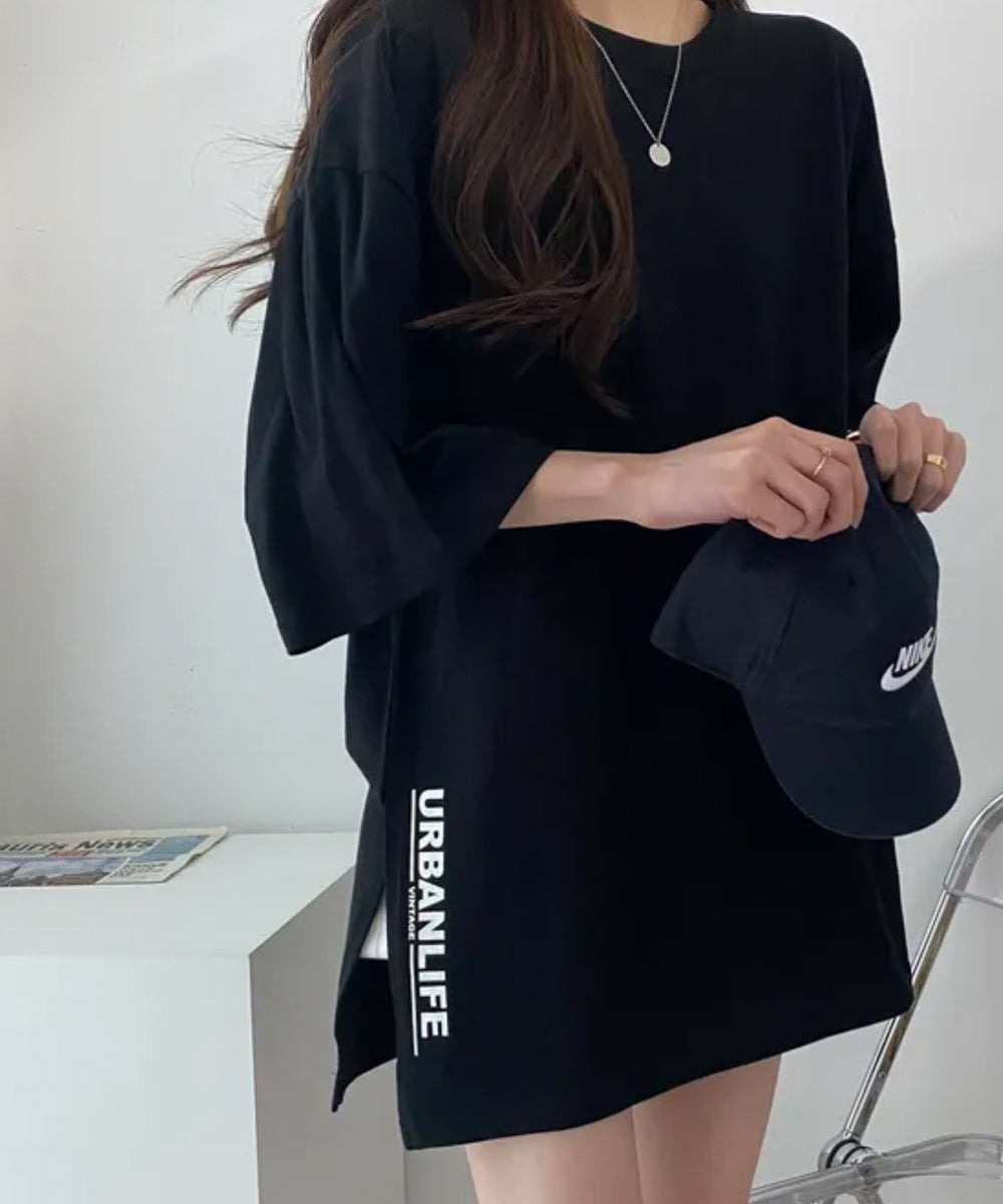 ビビッドレディ VIVIDLADY チュニック ロングTシャツ 半袖 （ブラック） ブラック