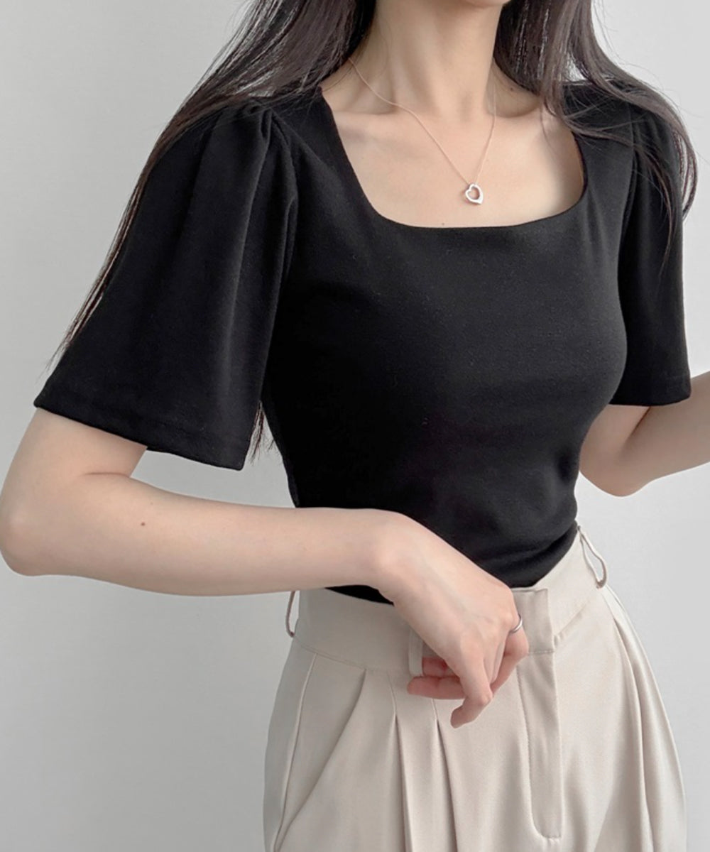 ビビッドレディ VIVIDLADY ショルダーギャザー 半袖Tシャツ （ブラック） ブラック