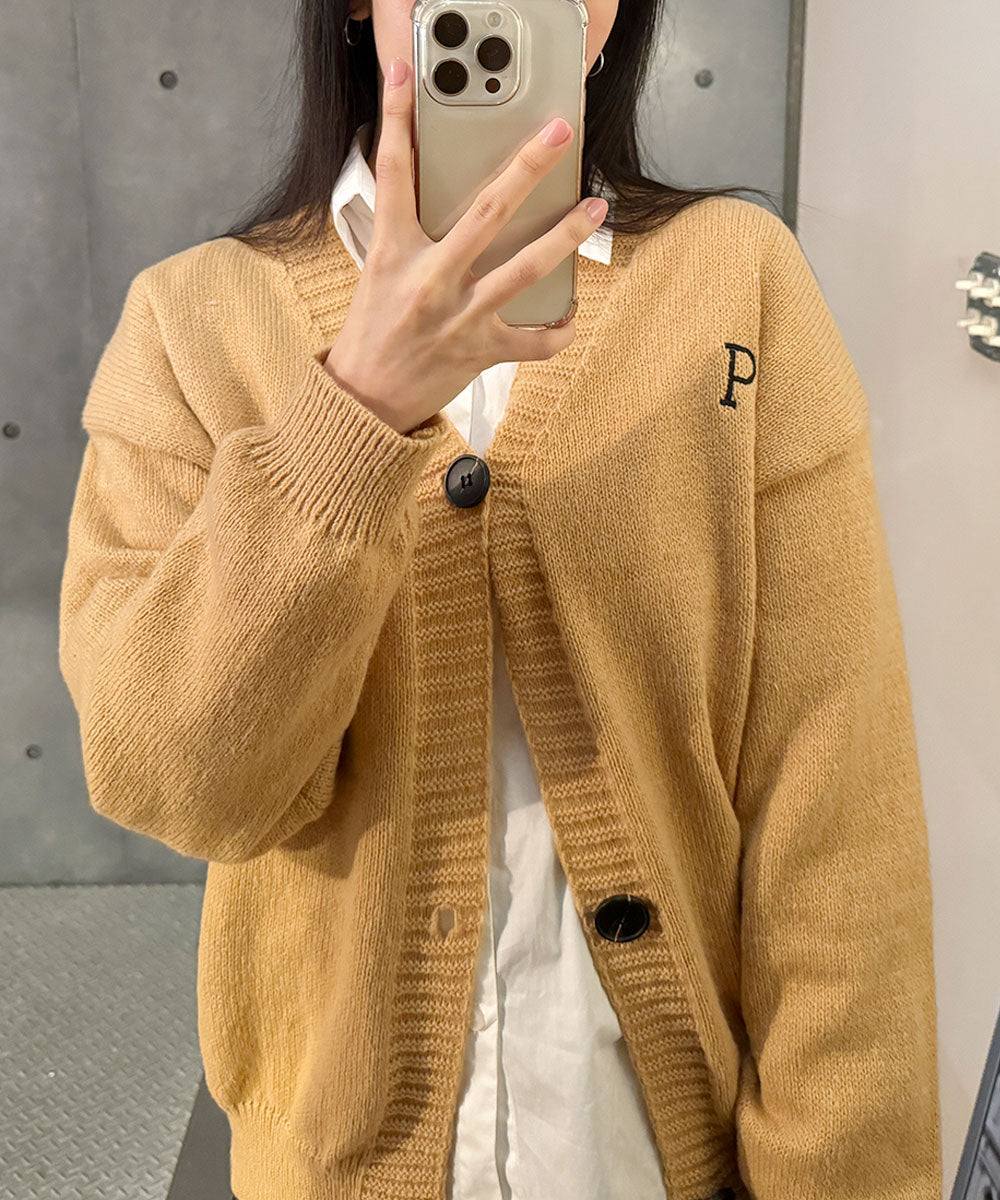 ビビッドレディ VIVIDLADY オーバーフィット ニットカーディガン （ベージュ） ベージュ