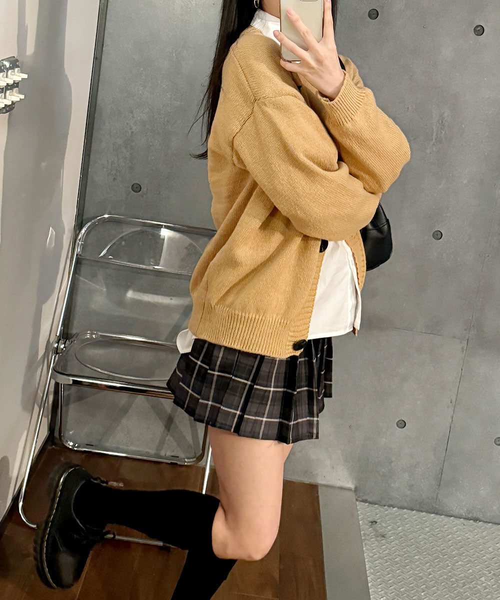 ビビッドレディ VIVIDLADY オーバーフィット ニットカーディガン （ベージュ） ベージュ