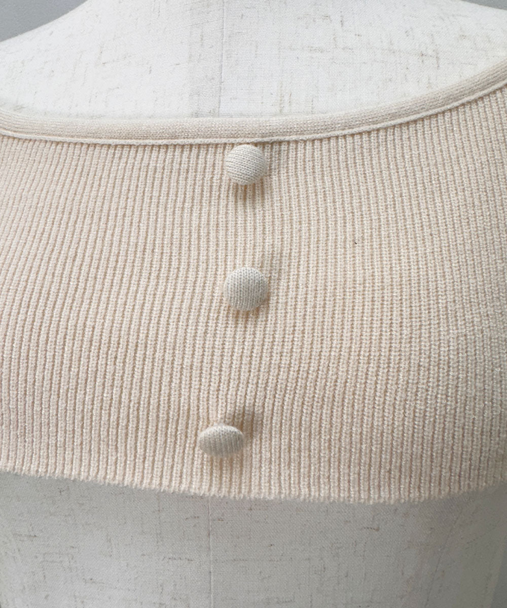 ビビッドレディ VIVIDLADY 2点セット リボン付きニット キャミソール ニットプルオーバー （クリーム） クリーム