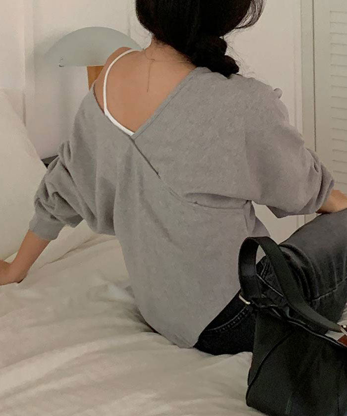 ビビッドレディ VIVIDLADY 春Ⅴネックショート丈トレーナー レディー （グレー） グレー