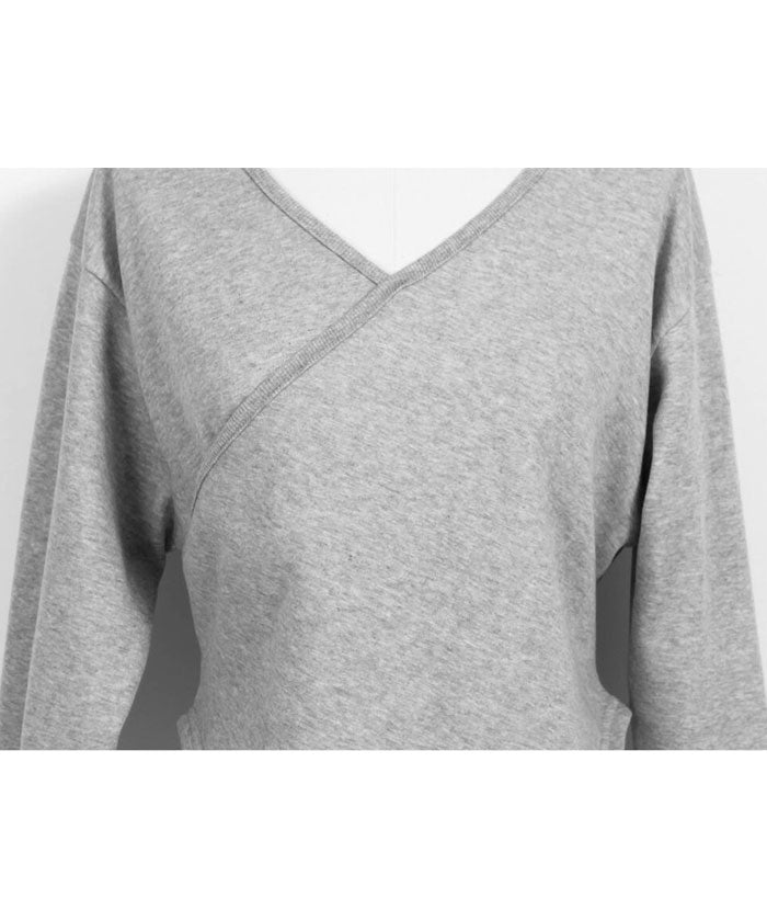 ビビッドレディ VIVIDLADY 春Ⅴネックショート丈トレーナー レディー （グレー） グレー