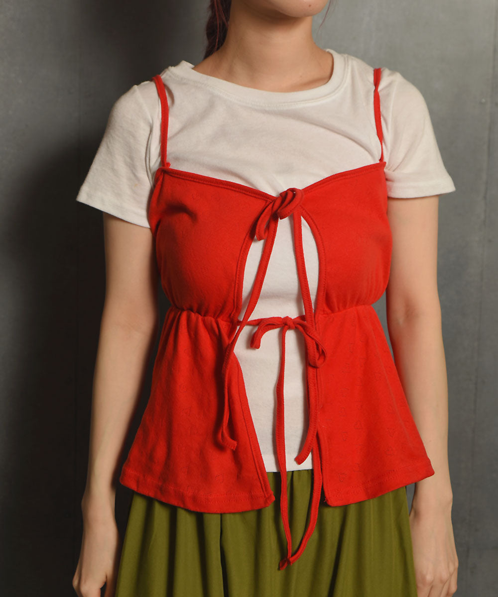 ビビッドレディ VIVIDLADY ダブルリボンキャミソール キャミソール キャミ （レッド） レッド