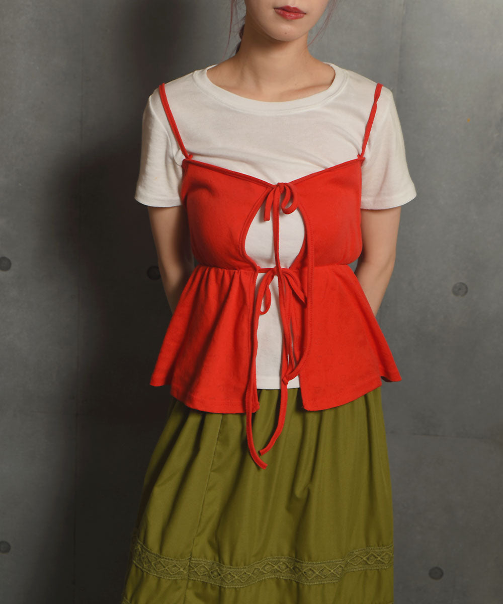 ビビッドレディ VIVIDLADY ダブルリボンキャミソール キャミソール キャミ （レッド） レッド