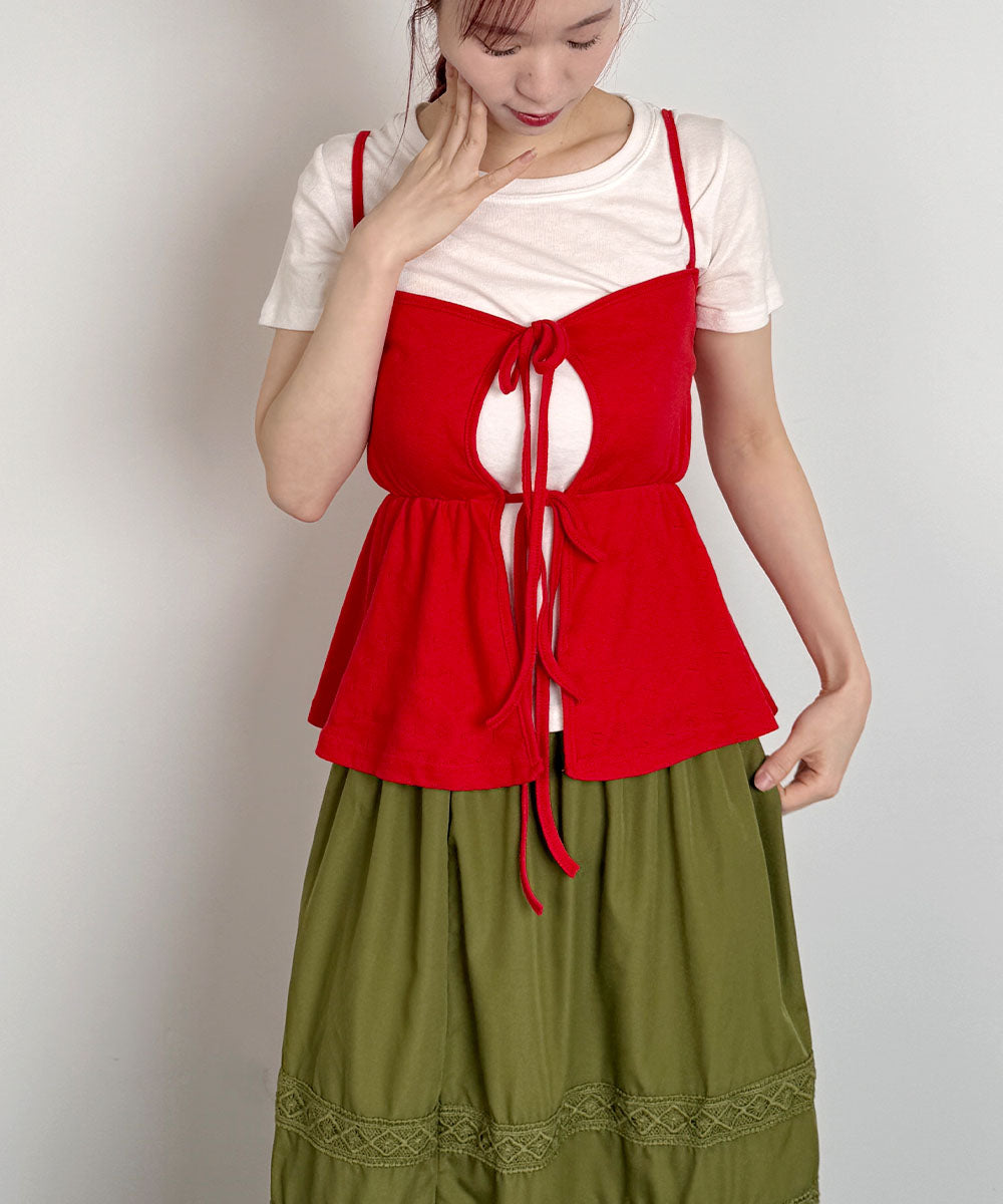 ビビッドレディ VIVIDLADY ダブルリボンキャミソール キャミソール キャミ （レッド） レッド