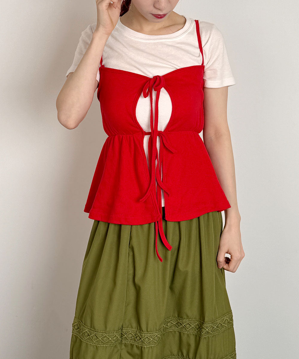 ビビッドレディ VIVIDLADY ダブルリボンキャミソール キャミソール キャミ （レッド） レッド