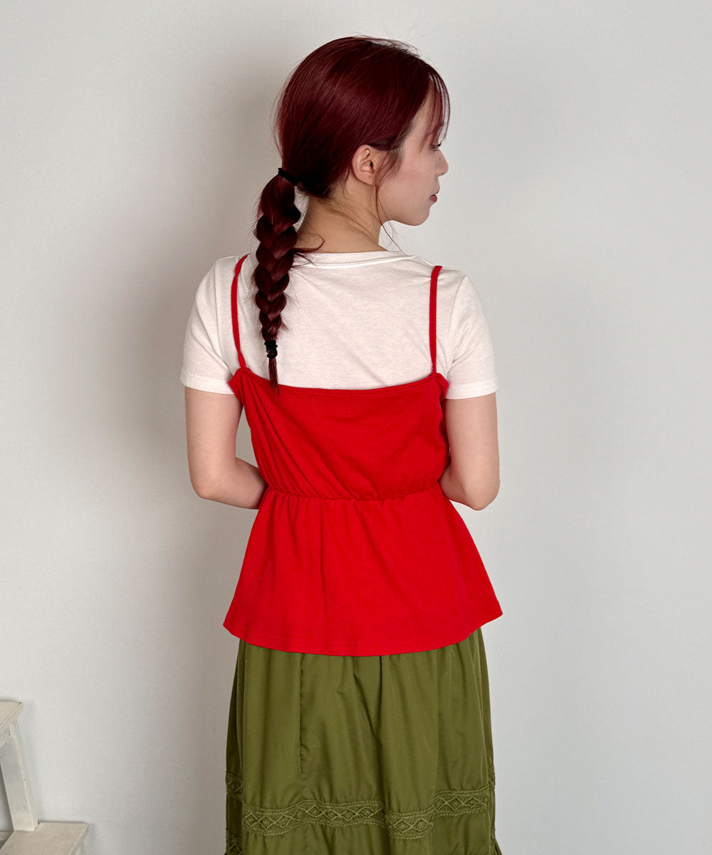 ビビッドレディ VIVIDLADY ダブルリボンキャミソール キャミソール キャミ （レッド） レッド