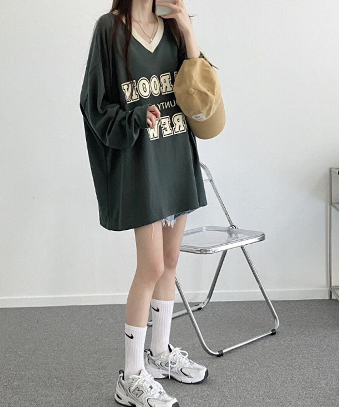 ビビッドレディ VIVIDLADY 韓国ファッション 長袖 tシャツ レディース （グリーン） グリーン