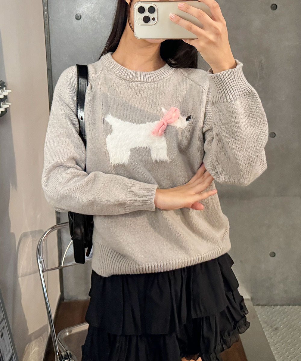 ビビッドレディ VIVIDLADY クリスマスセーター ニット レディース セーター 韓国ファッション 可愛い 赤 （グレー） グレー