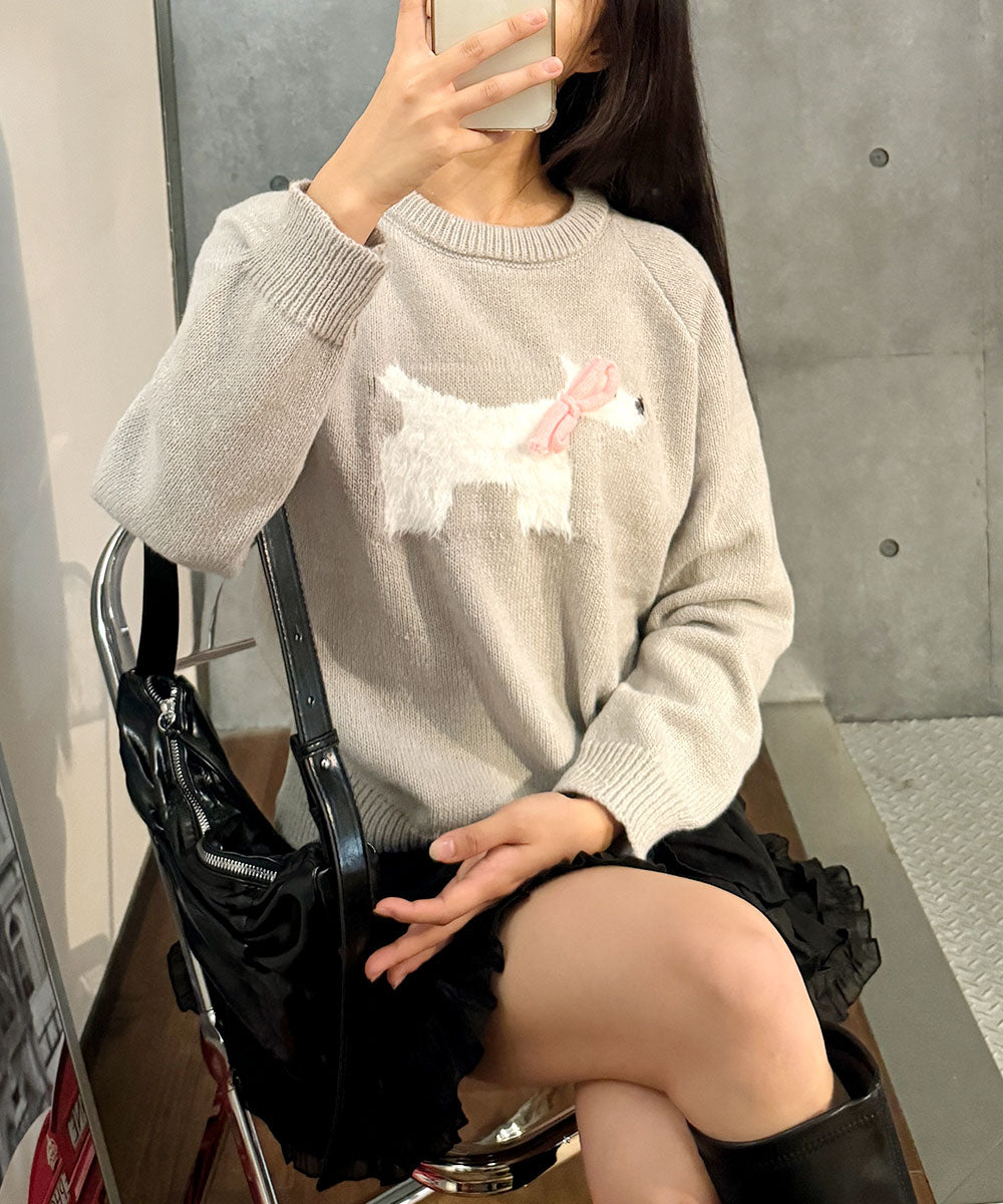ビビッドレディ VIVIDLADY クリスマスセーター ニット レディース セーター 韓国ファッション 可愛い 赤 （グレー） グレー