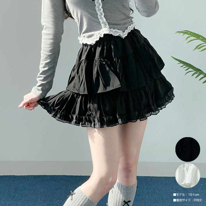 ビビッドレディ VIVIDLADY フリルカンカンミニスカート レディース （ブラック） ブラック