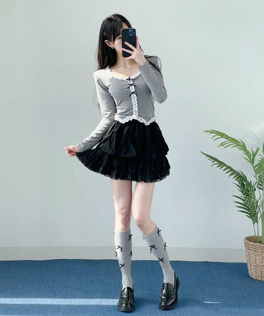 ビビッドレディ VIVIDLADY フリルカンカンミニスカート レディース （ブラック） ブラック