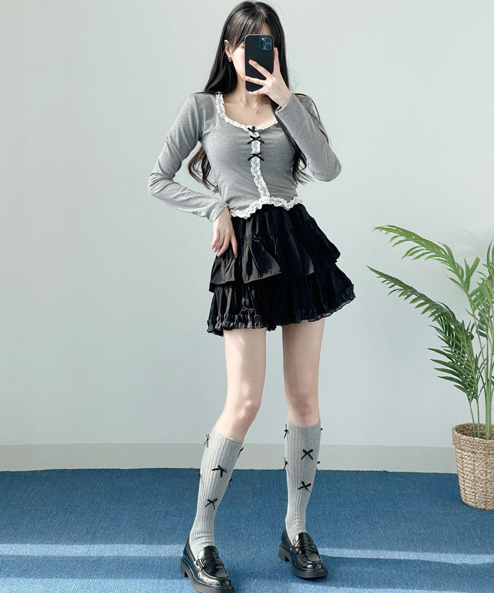ビビッドレディ VIVIDLADY フリルカンカンミニスカート レディース （ブラック） ブラック