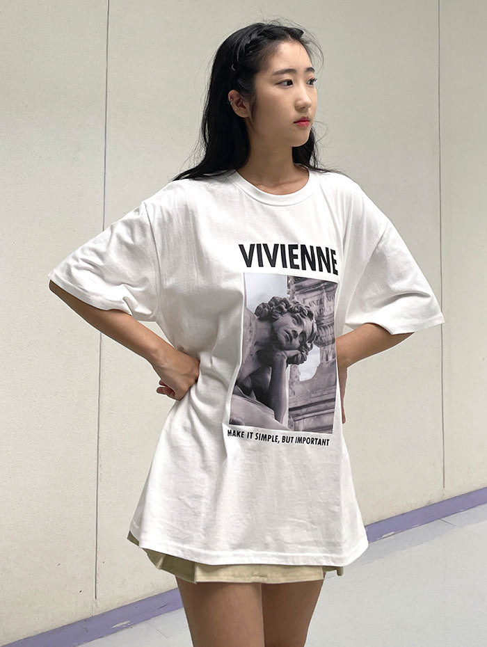 ビビッドレディ VIVIDLADY プリントTシャツ半袖 レディース （アイボリー） アイボリー