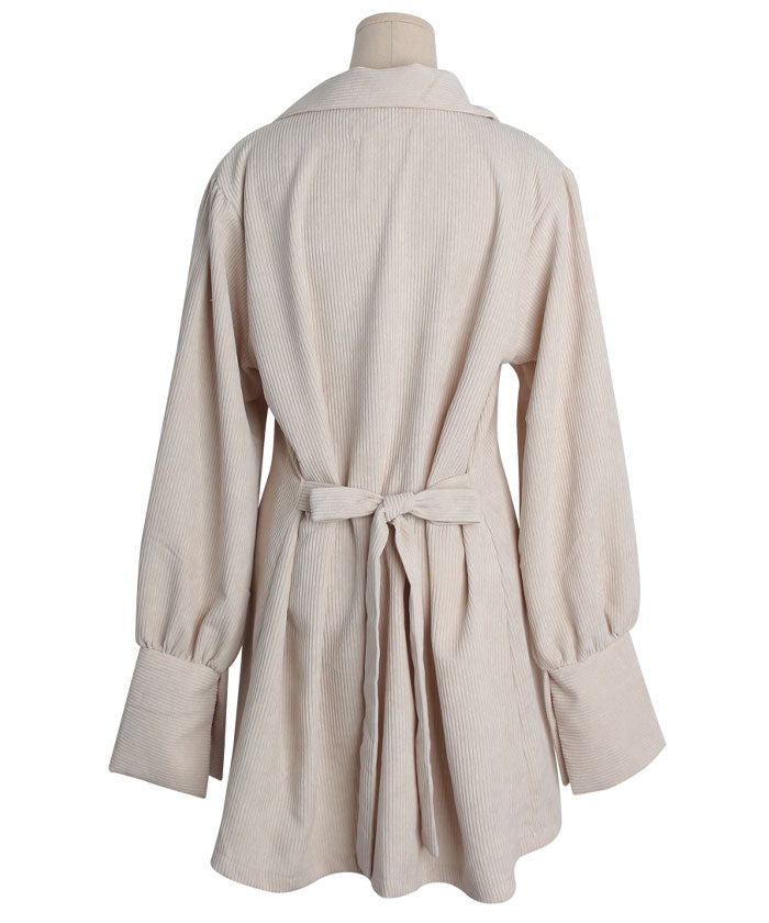 ビビッドレディ VIVIDLADY ワンピース レディース きれいめ 長袖 襟付き コーデュロイワンピ （ベージュ） ベージュ