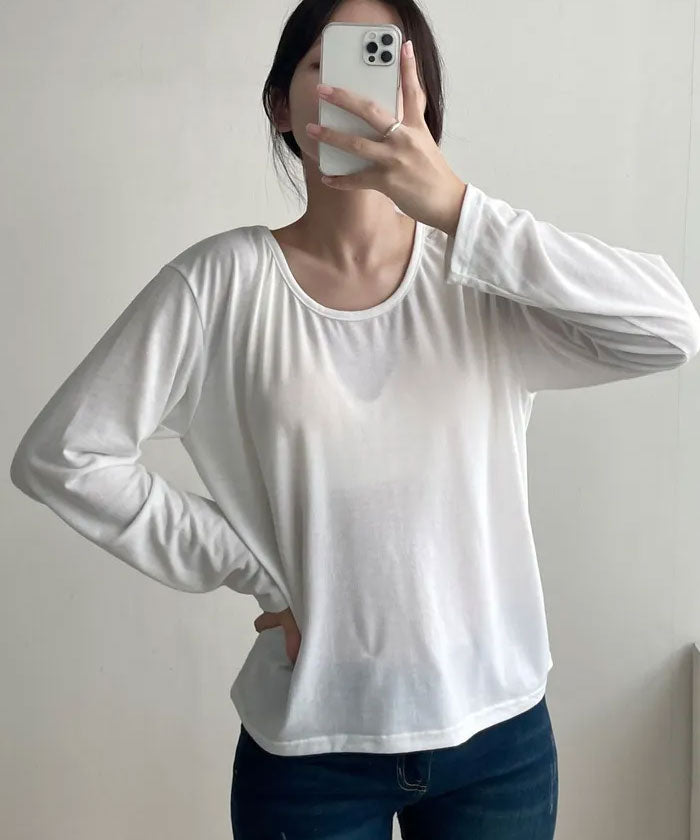 ビビッドレディ VIVIDLADY ベーシックUネックtシャツ長袖