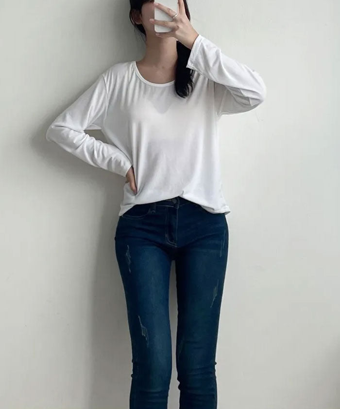 ビビッドレディ VIVIDLADY ベーシックUネックtシャツ長袖